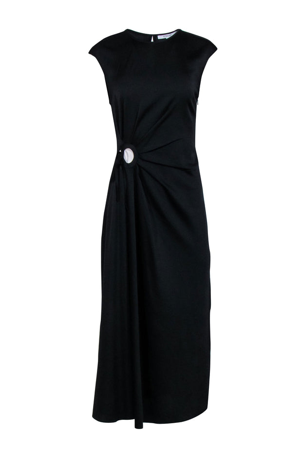 Current Boutique-Derek Lam - Black Midi Keyhole Front Formal Dress Sz 4