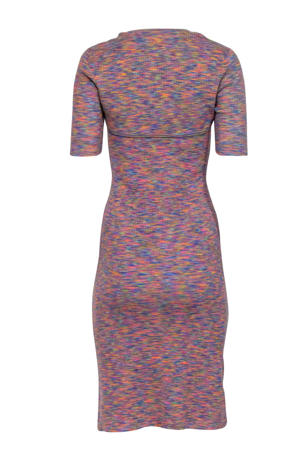 Current Boutique-Derek Lam - Blue, Pink, & Orange Rainbow Mix Knit Dress w/ Detachable Shrug Sz S