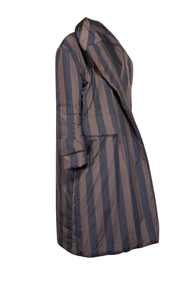 Current Boutique-Dhruv Kapoor - Black & Army Green Striped Puff Kimono Jacket One Size