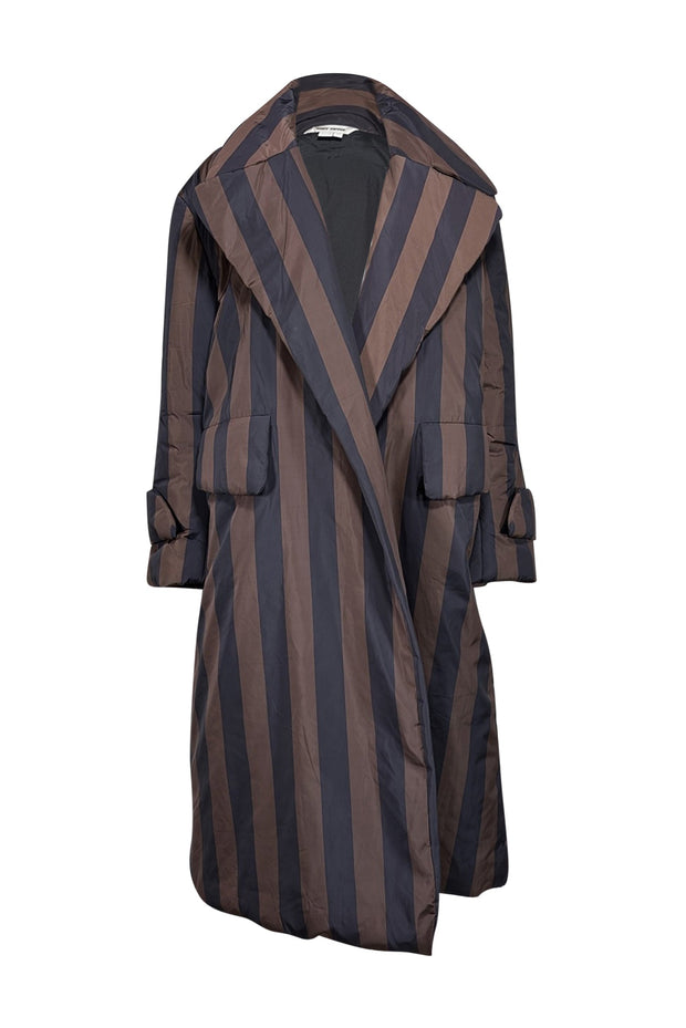 Current Boutique-Dhruv Kapoor - Black & Army Green Striped Puff Kimono Jacket One Size