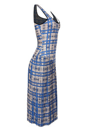 Current Boutique-Dhruv Kapoor - Blue, Cream, & Black Geometric Print Sleeveless Maxi Dress Sz XXSP