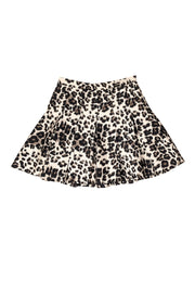 Current Boutique-Diane von Furstenberg - Beige & Black Leopard Print Pleated Skirt Sz 6