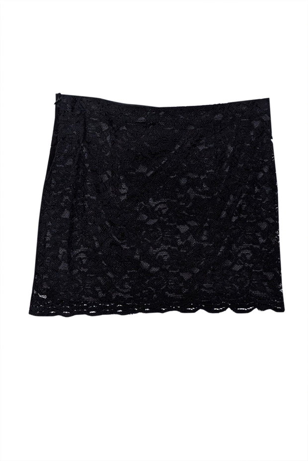 Current Boutique-Diane von Furstenberg - Black Lace Mini Skirt Sz 8