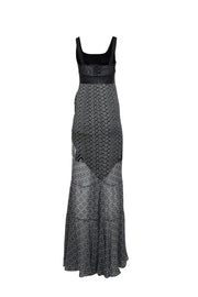 Current Boutique-Diane von Furstenberg - Black & White Print Silk Dress w/ Leather Accents Sz 4