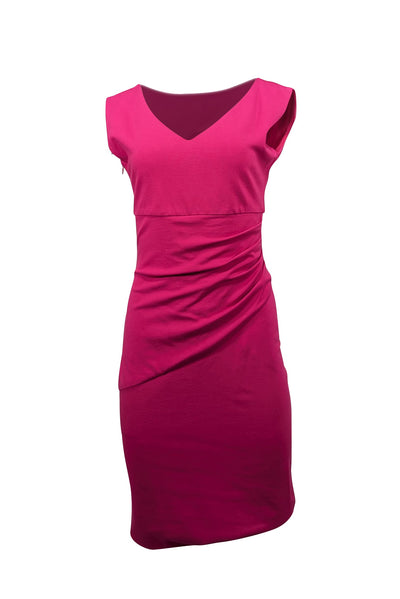 Current Boutique-Diane von Furstenberg - Fuchsia Gathered Waist Sleeveless Dress Sz 6