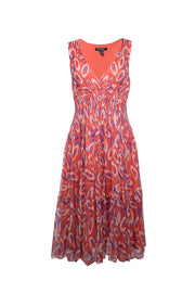 Current Boutique-Diane von Furstenberg - Orange, White, Coral, & Purple Print Dress Sz 8