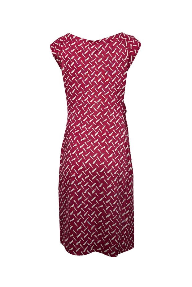 Current Boutique-Diane von Furstenberg - Pink & Cream Print Sleeveless Sheath Dress Sz 10