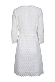 Current Boutique-Diane von Furstenberg - White Eyelet Lace Cotton Dress Sz 10