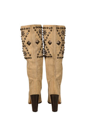 Current Boutique-Dolce & Gabbana - Beige Suede Studded Boots Sz 8