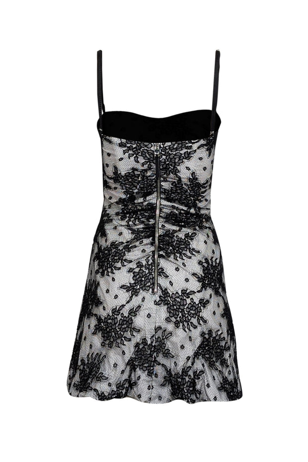 Current Boutique-Dolce & Gabbana - Black Lace w/ White Lining Ruched Dress Sz 4