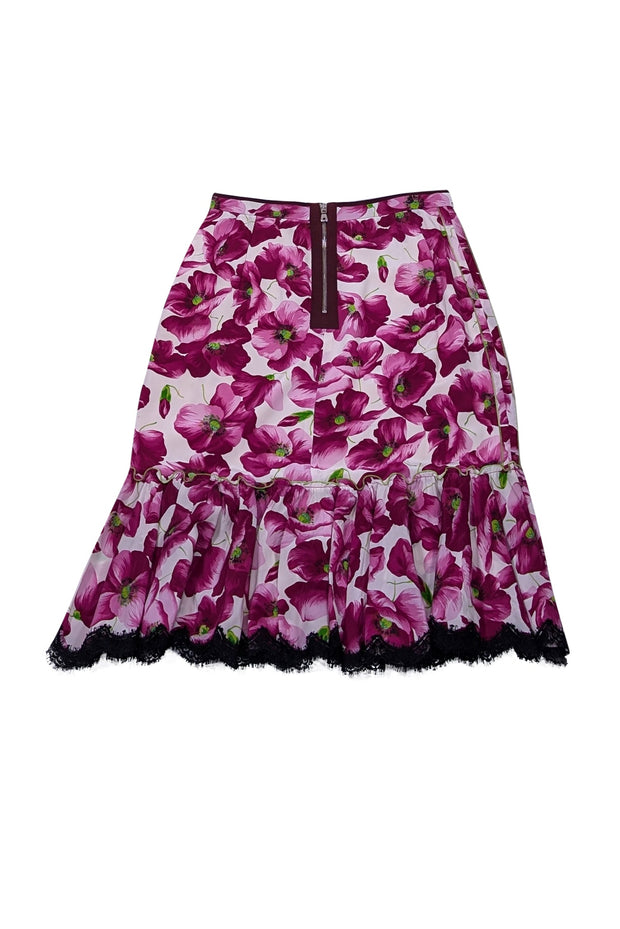 Current Boutique-Dolce & Gabbana - Purple & Ivory Ruffled Hem Skirt Sz 6