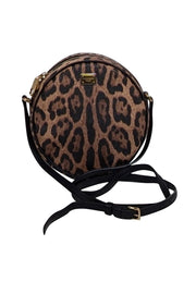 Current Boutique-Dolce & Gabbana - Tan & Black Leopard Print Round Crossbody Bag