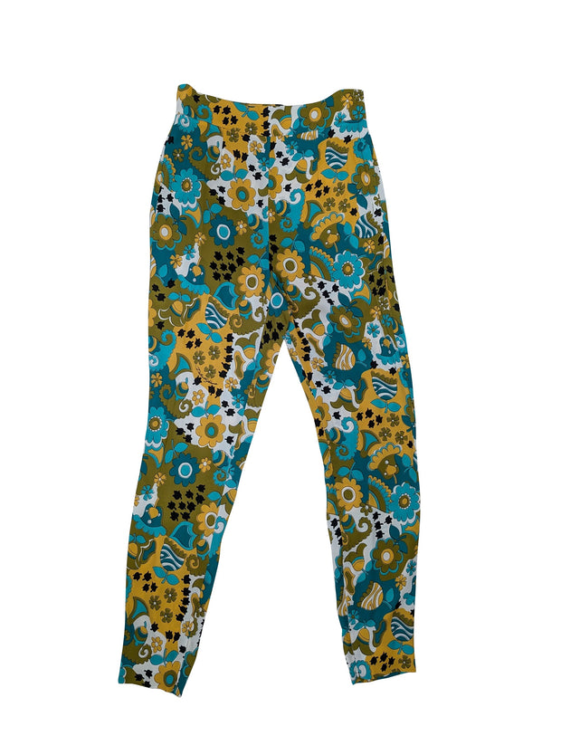 Current Boutique-Dolce & Gabbana - Teal, Olive, Yellow, Black, & White Print Pants Sz 6