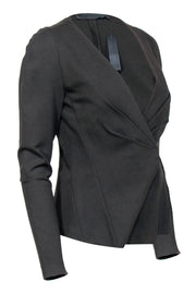 Current Boutique-Donna Karan - Dark Olive Wrap Bodice Blazer Sz 10