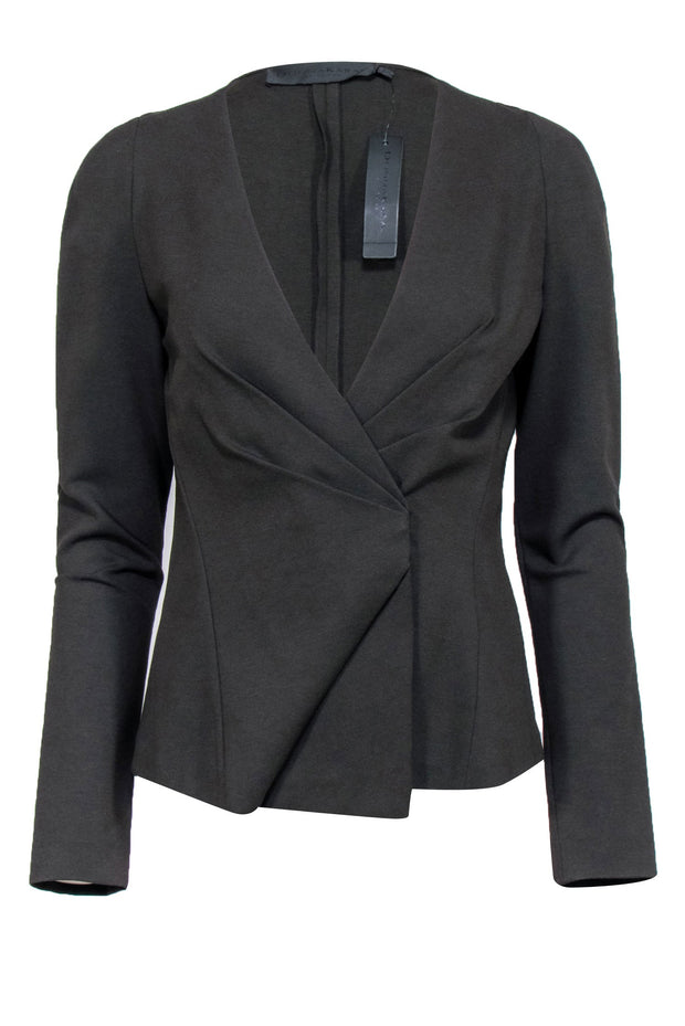 Current Boutique-Donna Karan - Dark Olive Wrap Bodice Blazer Sz 10