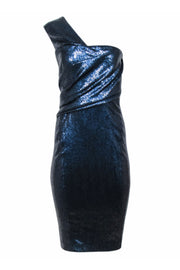 Current Boutique-Donna Karan - Navy Sequins One Shoulder Dress Sz 6