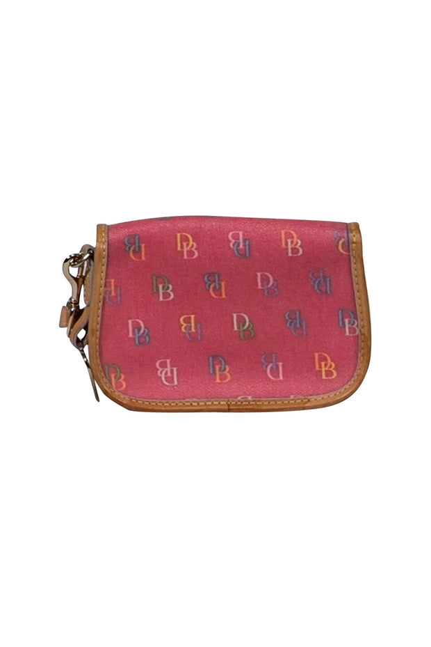 Current Boutique-Dooney & Bourke - Pink Coated Canvas Monogram Wristlet