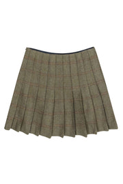 Current Boutique-Dubarry - Olive & Multicolor Tweed Mini Skirt w/ Leather Buckles Sz 4