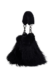 Current Boutique-Ectcetra - Black Lamb Fur Mini Bucket Bag