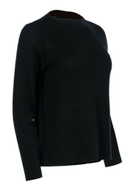 Current Boutique-Eileen Fisher - Black & Tan Cotton & Silk Blend Sweater Sz SP