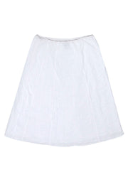 Current Boutique-Eileen Fisher - White Textured A-line Skirt Sz S