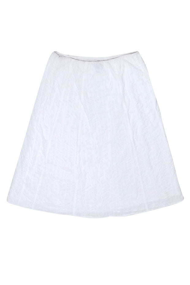 Current Boutique-Eileen Fisher - White Textured A-line Skirt Sz S