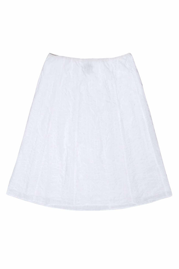 Current Boutique-Eileen Fisher - White Textured A-line Skirt Sz S