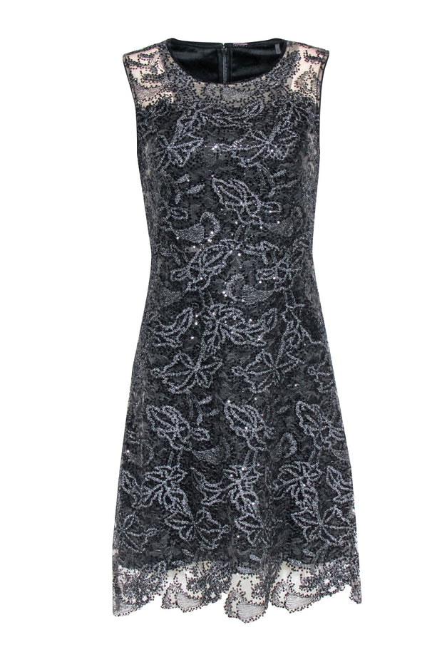 Current Boutique-Elie Tahari - Black Sequin Detail Dress Sz 4