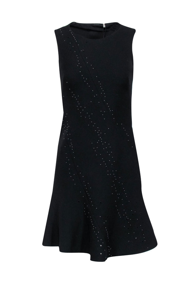 Current Boutique-Elie Tahari - Black Sleeveless Dress w/ Gunmetal Beads & Embroidery Sz 0