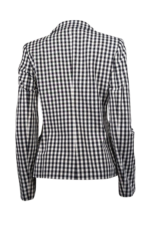 Current Boutique-Elie Tahari - Black & White Gingham Print Cotton Blazer Sz 6