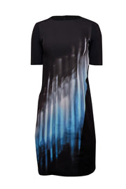 Current Boutique-Elie Tahari - Black w/ Blue Sky Print Sheath Dress Sz 2