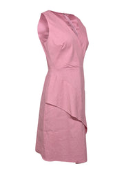 Current Boutique-Elie Tahari - Blush Pink Asymmetrical Ruffled Fit & Flare Dress Sz 6