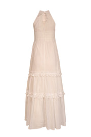 Current Boutique-Eliza J - White Sleeveless Eyelet Lace Trim Maxi Dress Sz 4P