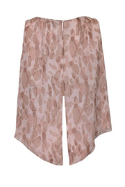 Current Boutique-Elizabeth & James - Blush & Beige Spotted Print Sleeveless Silk Top Sz M