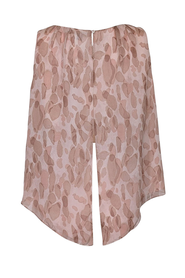 Current Boutique-Elizabeth & James - Blush & Beige Spotted Print Sleeveless Silk Top Sz M