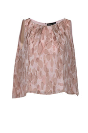 Current Boutique-Elizabeth & James - Blush & Beige Spotted Print Sleeveless Silk Top Sz M