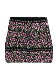 Current Boutique-Elliatt - Black, Purple, & Gold Embroidered Floral Skirt w/ Grommet Details Sz S