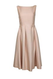 Current Boutique-Elliatt - Pink Sleeveless Pleated Cocktail Midi Dress Sz M