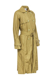 Current Boutique-Emanuel Ungaro - Green Lightweight Trench Coat w/ Removable Belt Size 10