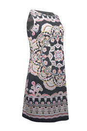 Current Boutique-Emilio Pucci - Grey, Pink, & White Print Sleeveless Shift Dress Sz 6