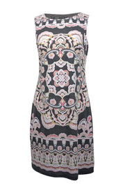 Current Boutique-Emilio Pucci - Grey, Pink, & White Print Sleeveless Shift Dress Sz 6