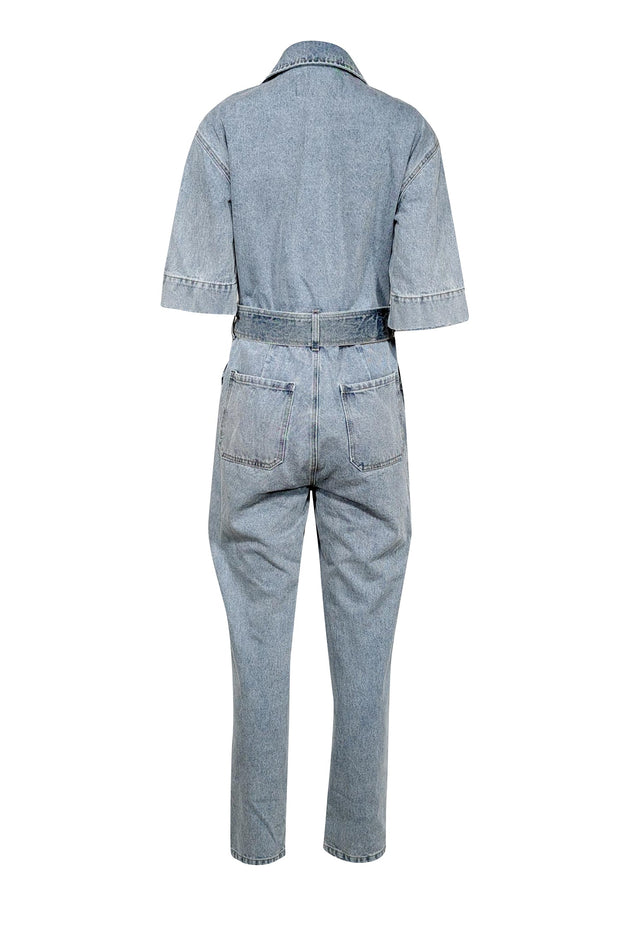 Current Boutique-Ena Pelly - Medium Wash Denim Short Sleeve Jumpsuit Sz 6