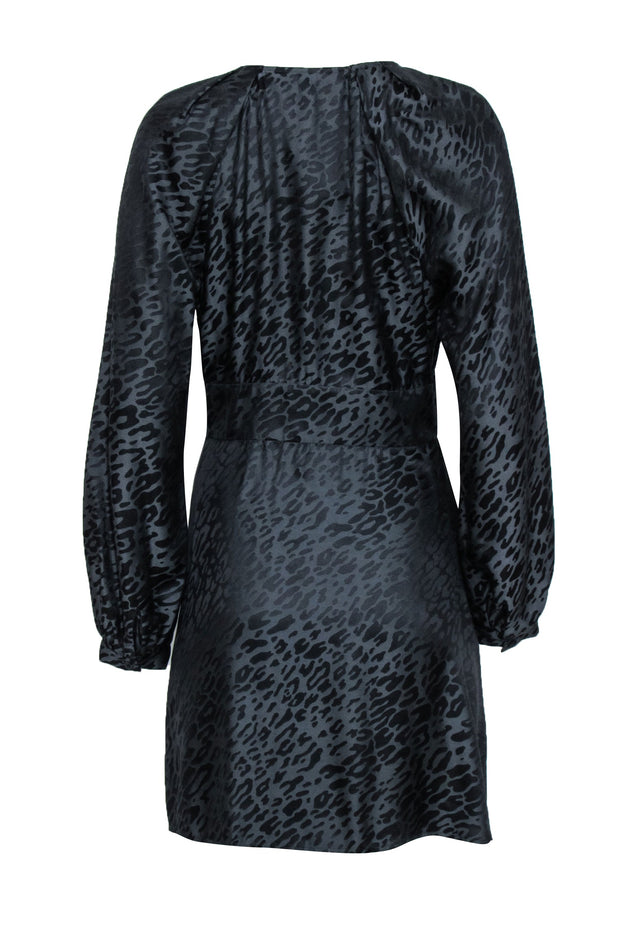 Current Boutique-Equipment - Black Silk Blend Leopard Print "Alexandria" Dress Sz 8