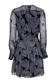 Current Boutique-Equipment - Black & White Long Sleeve Abstract Print Dress Sz 6