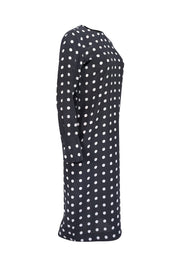 Current Boutique-Equipment - Black w/ Cream Polka Dot Print Silk Dress Sz S