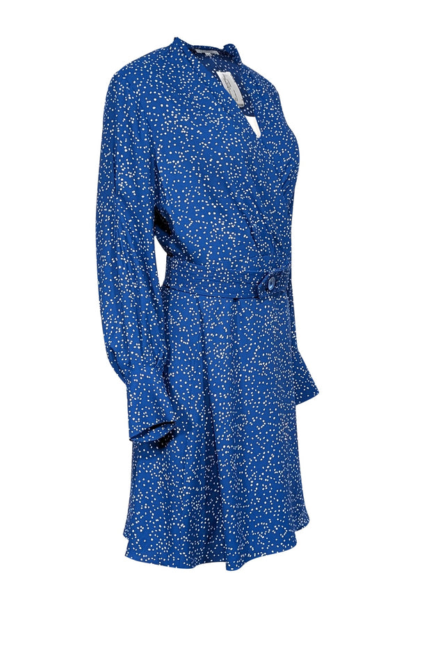 Current Boutique-Equipment - Blue & White Speckled Wrap Dress w/ Belt Sz 6