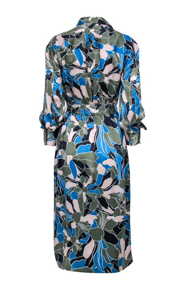 Current Boutique-Equipment - Green, Blue, & Blush Print Shirt Dress Sz S