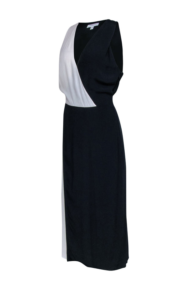 Current Boutique-Equipment - Navy & Cream Color Block Sleeveless Dress Sz 10