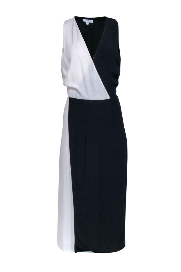 Current Boutique-Equipment - Navy & Cream Color Block Sleeveless Dress Sz 10