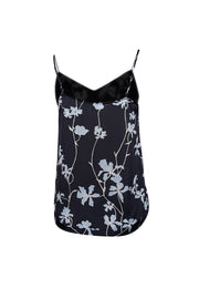 Current Boutique-Equipment - Navy & Light Blue Floral Satin Cami Sz XS